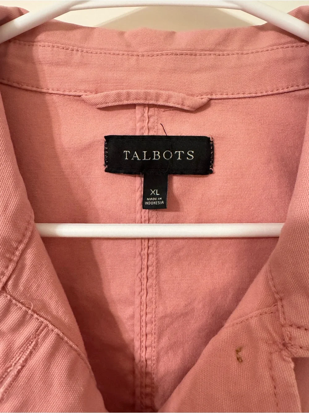 Talbots Women’s Pink Cotton Long Sleeve Utility Jacket XL - Picture 4 of 5